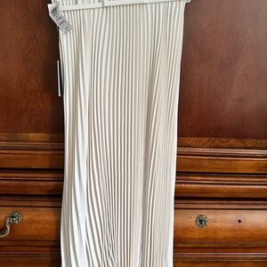 Babaton Cream Pleated Pencil Skirt Midi Length